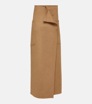 Carbone camel hair maxi skirt
