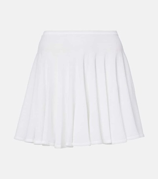 Pleated semi-sheer miniskirt