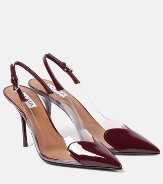 Le Cœur 90 leather and PU slingback pumps