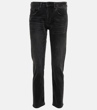 Girlfriend mid-rise cropped jeans