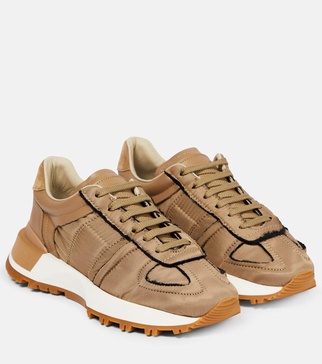 50-50 nylon and suede sneakers