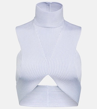 Ribbed-knit crop top