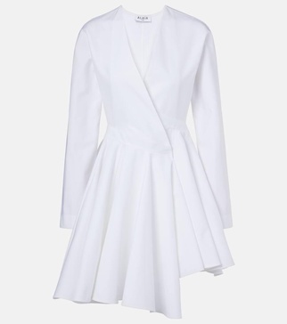 Asymmetric cotton minidress