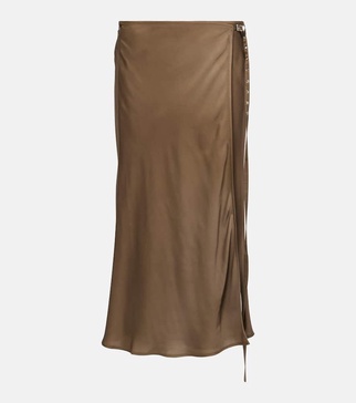 Satin wrap skirt
