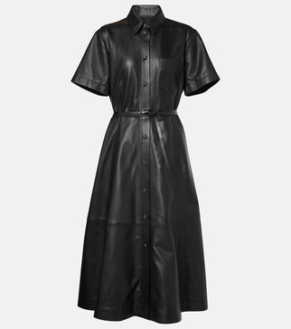 Kiera leather shirt dress