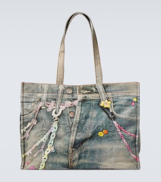 Logo trompe l'œil canvas tote bag