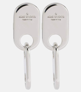 Chain Lock logo drop earrings