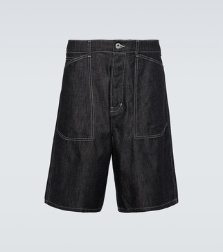 Sailor embroidered denim shorts