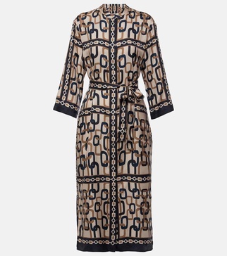 Falesia printed twill midi dress