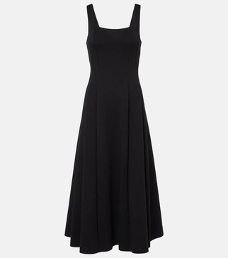 Platani pleated cotton-blend midi dress
