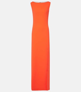 Chain-detail cady gown