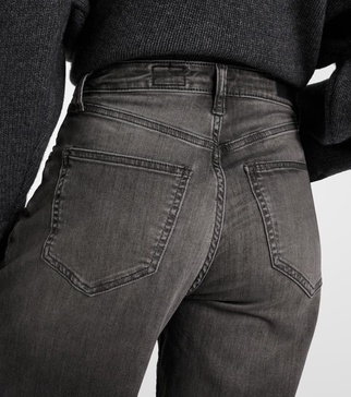 Mid-rise wide-leg jeans