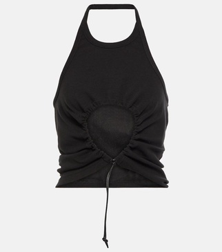 Halter neck ruched cotton top