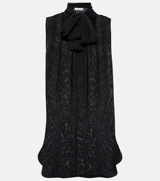 Mela bow-detail silk top