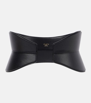 Flex wide leather belt
