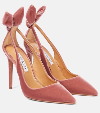 Bow Tie 105 velvet pumps
