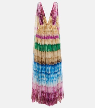 Printed silk gown