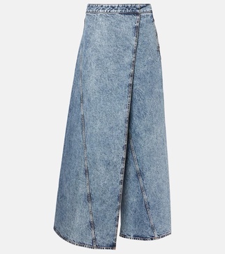 Wide-leg wrap jeans