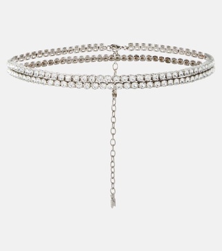 Crystal-embellished waist chain
