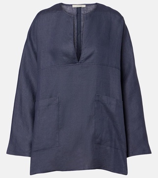 Oversized linen top