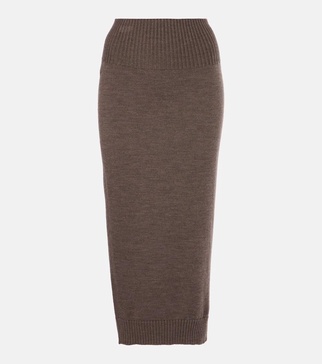 Melk virgin wool midi skirt