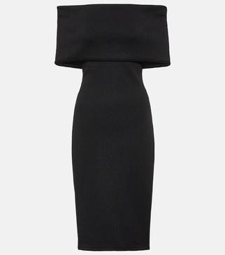 Off-shoulder jersey midi dress