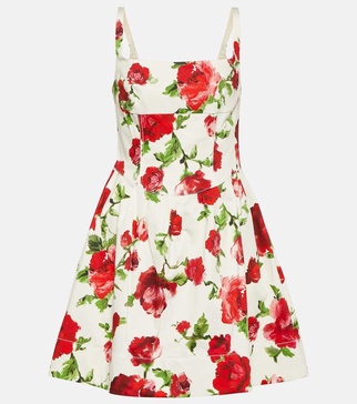 Floral cotton-blend minidress