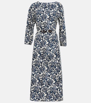 Betty floral cotton poplin midi dress