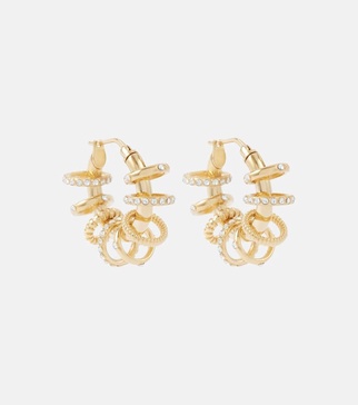 Multi Ring Small embellished hoop earrings
