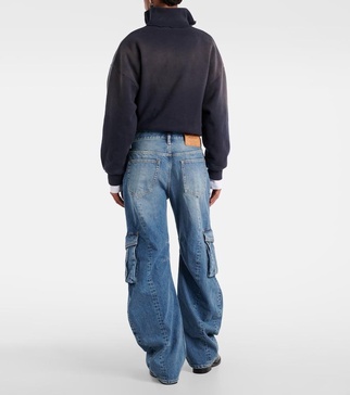 Low-rise barrel-leg cargo jeans