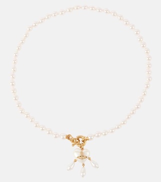 Sheryl faux pearl gold-plated necklace