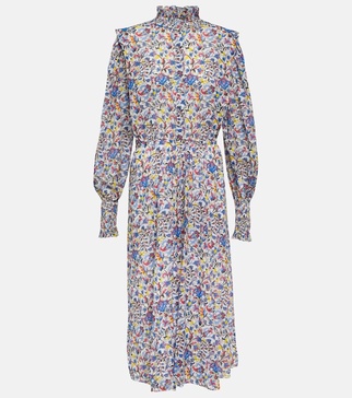 Galoa floral cotton midi dress