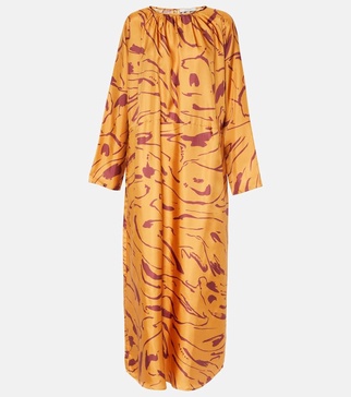 Valencia printed silk maxi dress