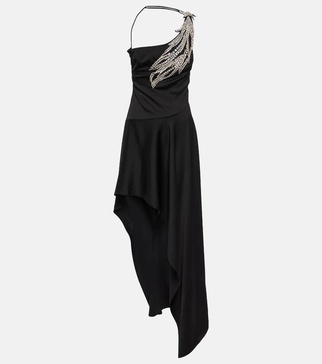 Embellished halterneck mdi dress