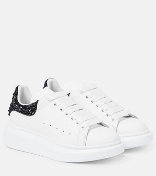 Oversized embellished leather sneakers