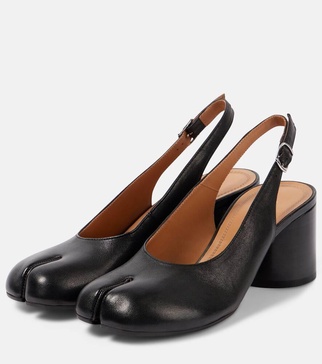Tabi leather slingback pumps