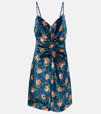 Floral velvet minidress
