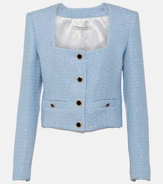 Sequined tweed jacket