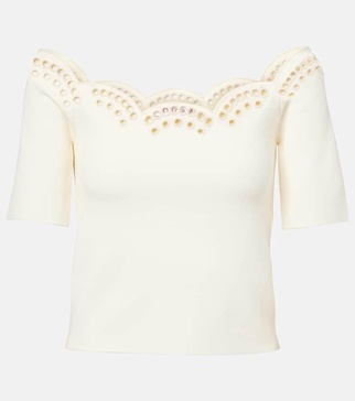 Posy scalloped off-shoulder top