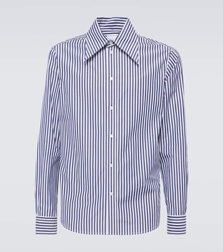 Striped cotton poplin shirt