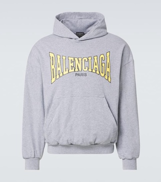 Men's Balenciaga Boxing Lined Hoodie Regular Fit in Grey