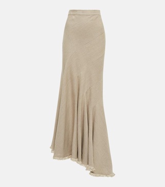 Mermaid linen maxi skirt