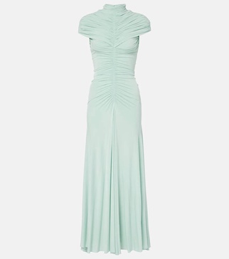 Ruched jersey maxi dress