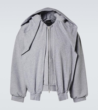 Incognito deconstructed cotton jersey hoodie