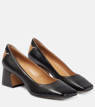 Four Stitch leather court pumps