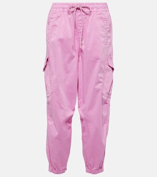 High-rise cotton cargo pants