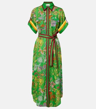 Fiesta printed belted shirt dress