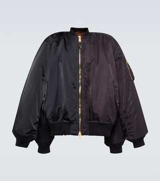 Cotton-trimmed bomber jacket