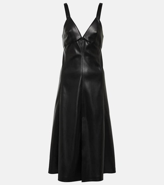 Faux leather slip dress