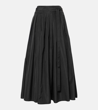 Gea pleated taffeta maxi skirt